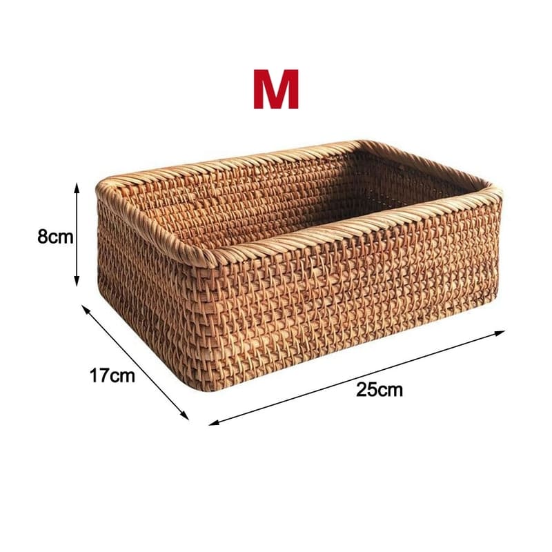 Handwoven Rattan Straw Basket – Decorative & Functional Home Storage Organizer