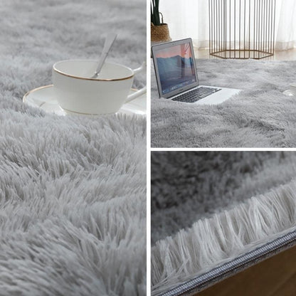 Plush Grey Mélange Rug — Non-Slip Absorbent Carpet for Bedroom & Living Room