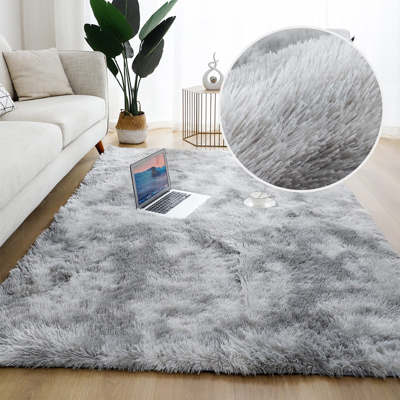 Plush Grey Mélange Rug — Non-Slip Absorbent Carpet for Bedroom & Living Room