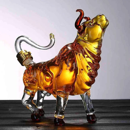 Bull-Shaped Crystal Decanter 1000ml – Luxury Whiskey & Wine Carafe