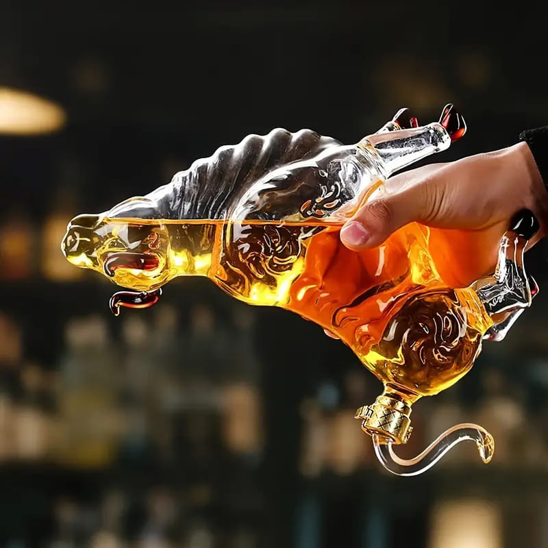 Decanter de Vinho e Whisky Vidro Touro Bar em Casa