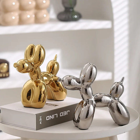 Ceramic Balloon Dog Statue — Playful Modern Decor