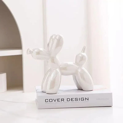 Ceramic Balloon Dog Statue — Playful Modern Decor