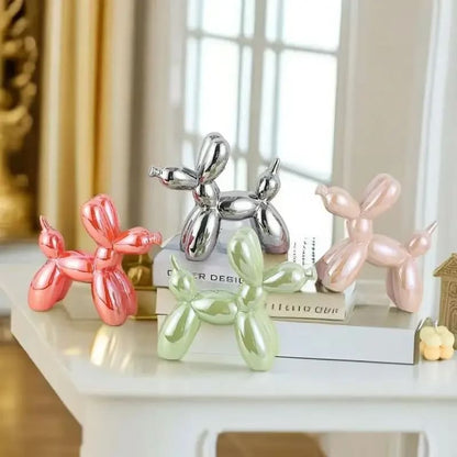 Ceramic Balloon Dog Statue — Playful Modern Decor