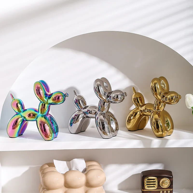 Ceramic Balloon Dog Statue — Playful Modern Decor