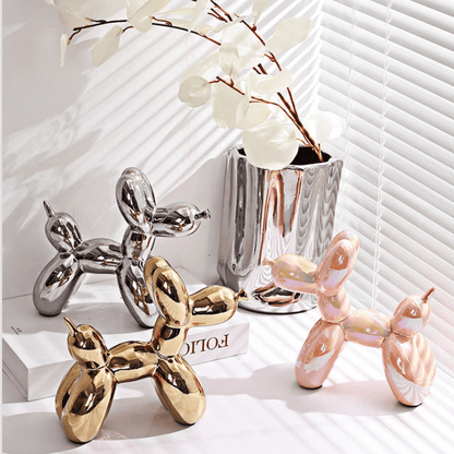 Ceramic Balloon Dog Statue — Playful Modern Decor