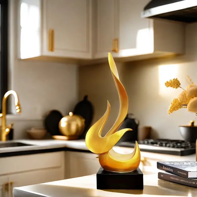 Abstract Flame Resin Sculpture