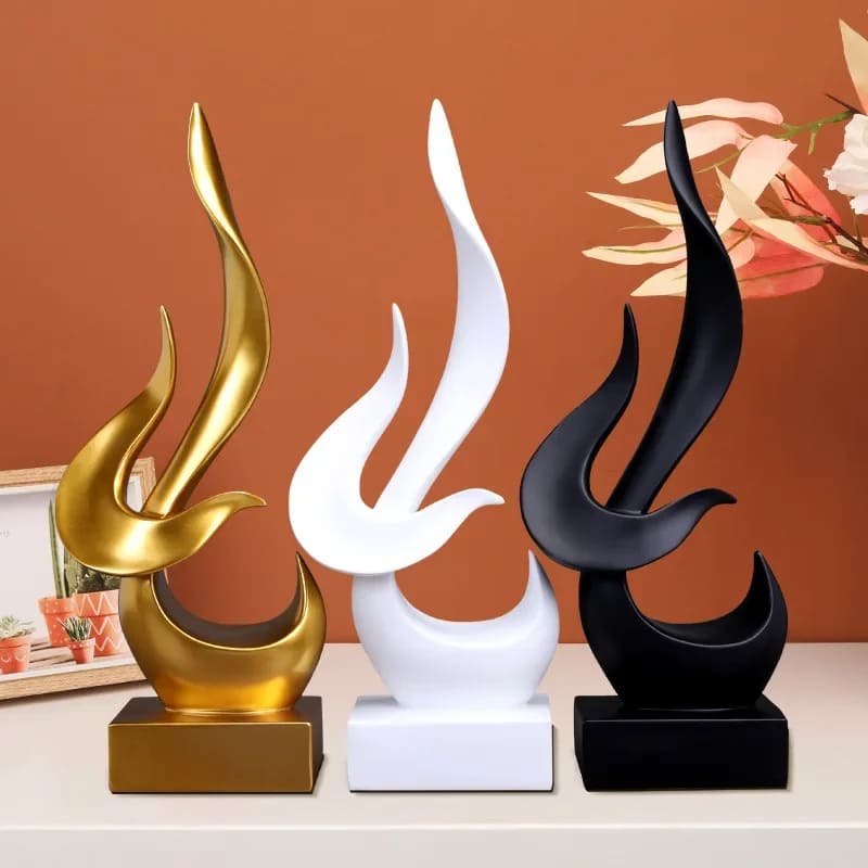 Abstract Flame Resin Sculpture