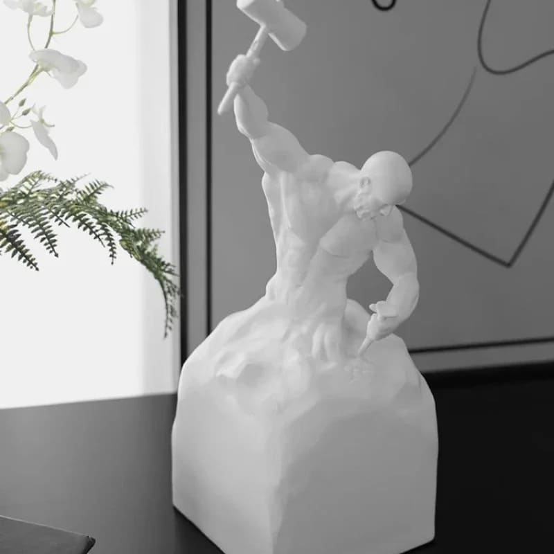 Resin Sculpture – Man Sculpting Himself Artistic Modern Statue