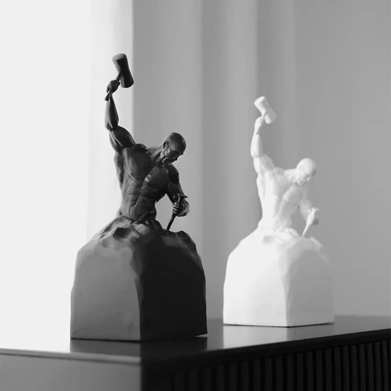 Resin Sculpture – Man Sculpting Himself Artistic Modern Statue
