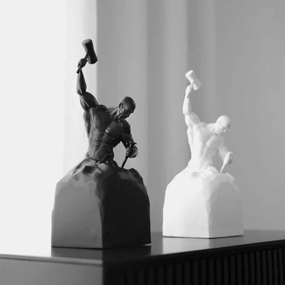 Resin Sculpture – Man Sculpting Himself Artistic Modern Statue