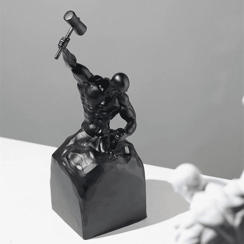 Resin Sculpture – Man Sculpting Himself Artistic Modern Statue