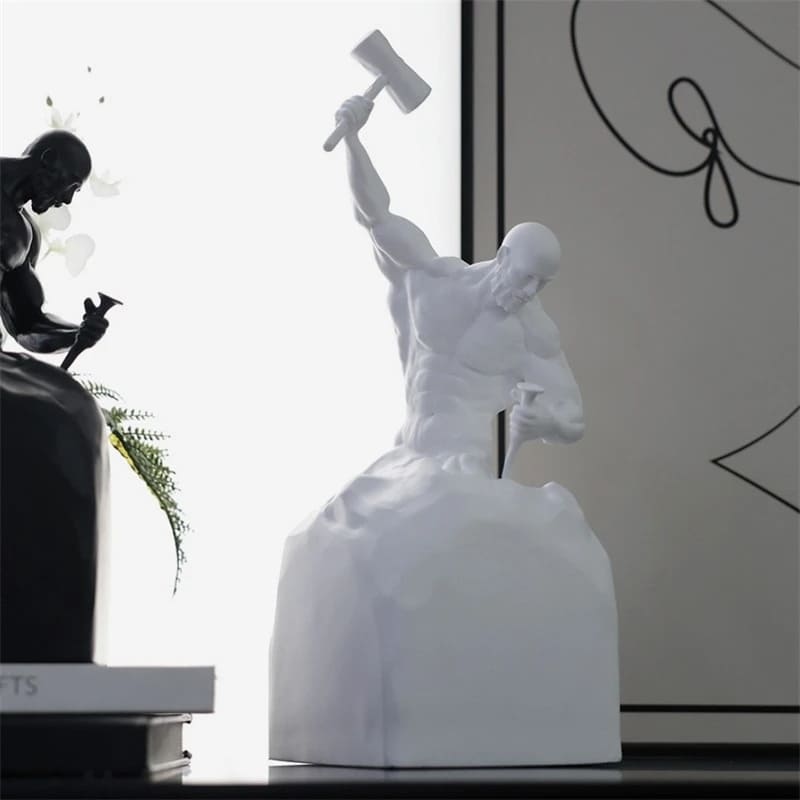 Resin Sculpture – Man Sculpting Himself Artistic Modern Statue