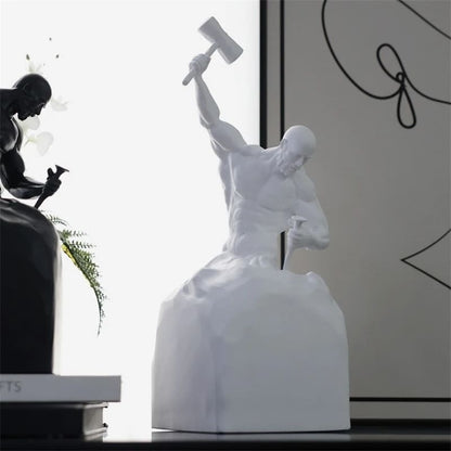 Resin Sculpture – Man Sculpting Himself Artistic Modern Statue