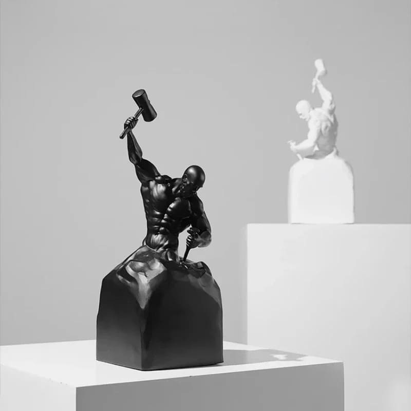 Resin Sculpture – Man Sculpting Himself Artistic Modern Statue