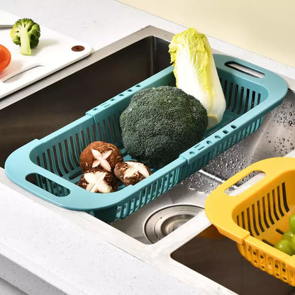 Expandable Food Strainer Basket – Collapsible Kitchen Sink Colander