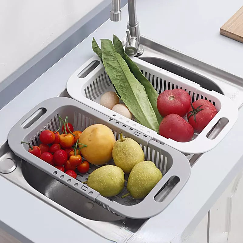 Expandable Food Strainer Basket – Collapsible Kitchen Sink Colander