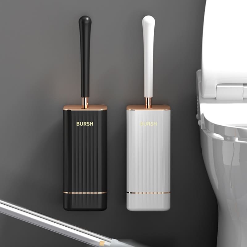 Silicone Toilet Brush with Holder — Modern Durable Cleaning Tool | Aura Vibes