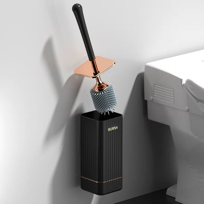 Silicone Toilet Brush with Holder — Modern Durable Cleaning Tool | Aura Vibes