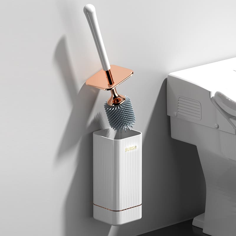 Silicone Toilet Brush with Holder — Modern Durable Cleaning Tool | Aura Vibes