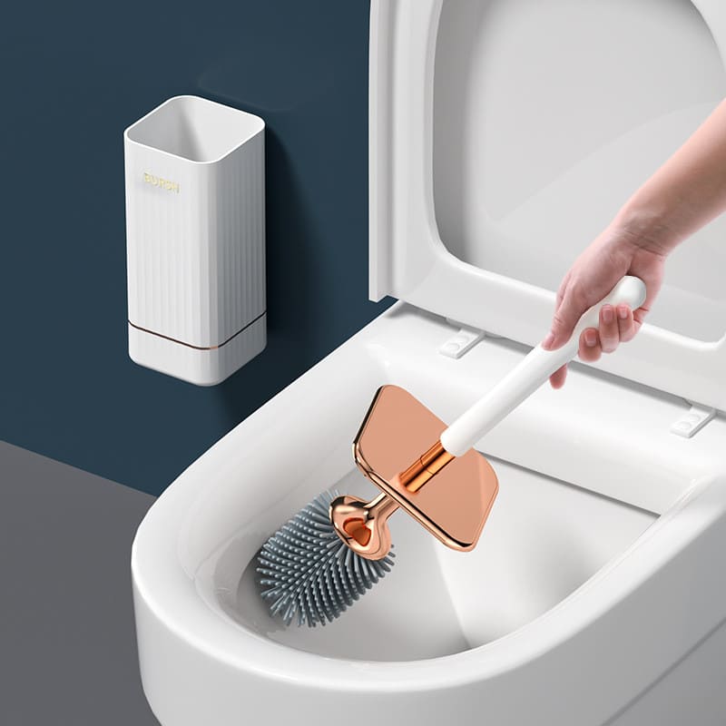 Silicone Toilet Brush with Holder — Modern Durable Cleaning Tool | Aura Vibes