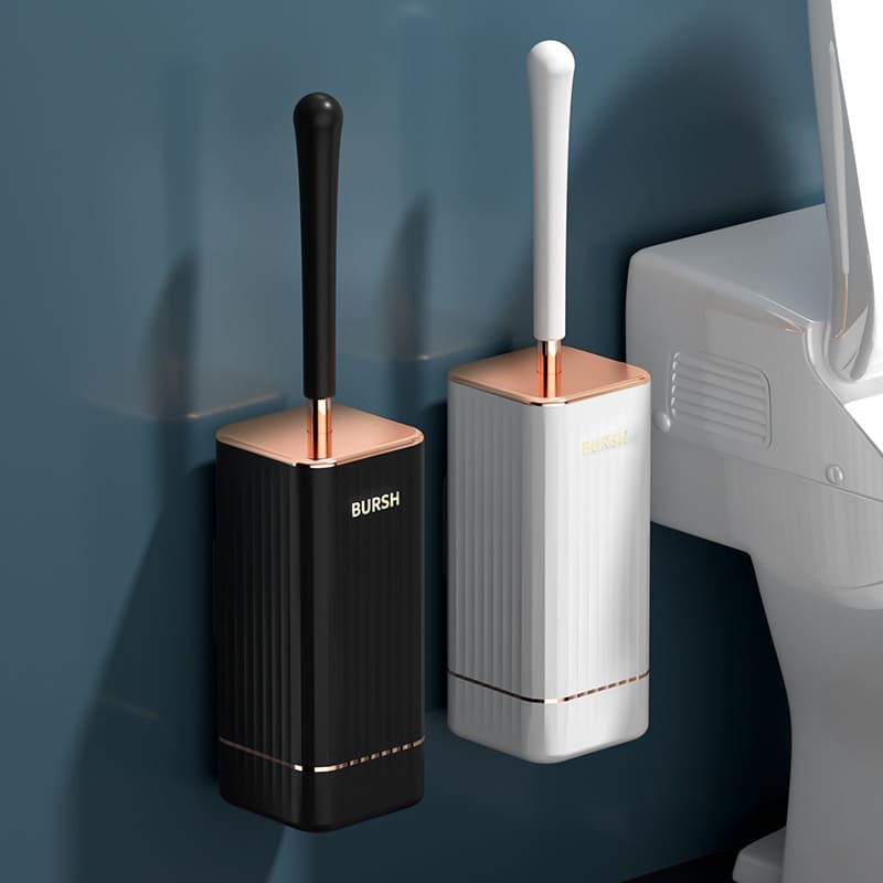 Silicone Toilet Brush with Holder — Modern Durable Cleaning Tool | Aura Vibes