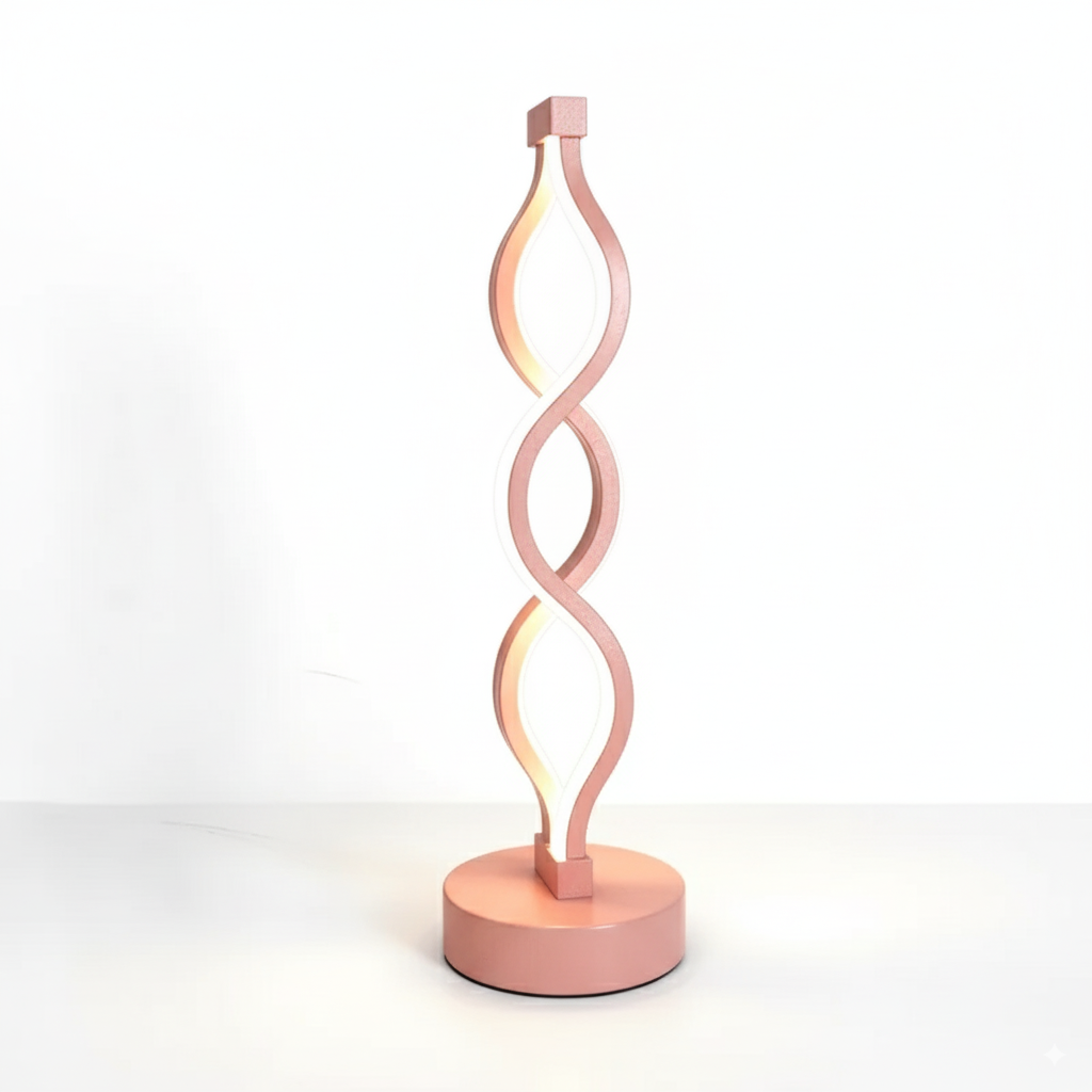 Double Spiral LED Table Lamp – Decorative Modern Desk Light for Bedroom, Office & Home