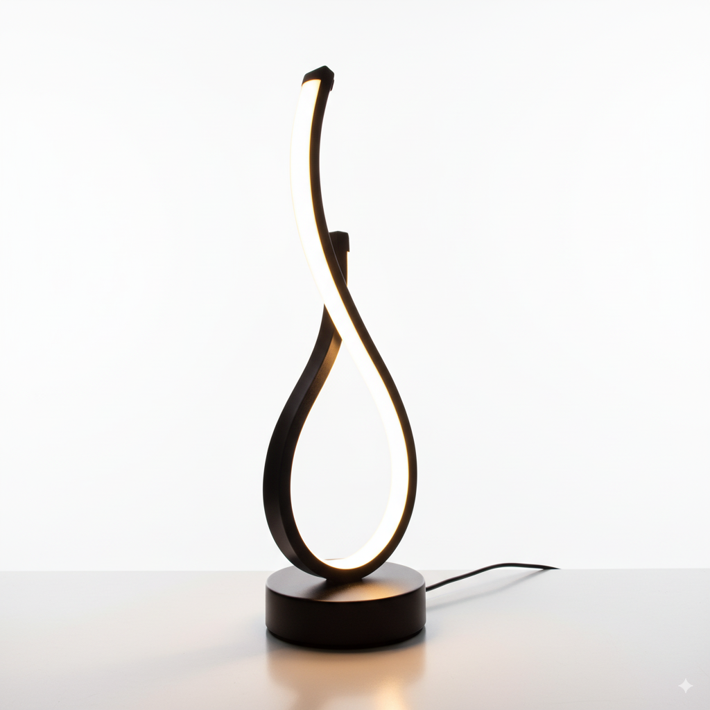 Infinity LED Table Lamp – Modern Minimalist Desk Light for Bedroom, Living Room & Office