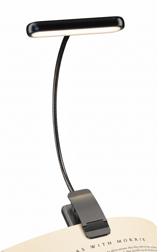 Rechargeable Clip-On Reading Light – Eye-Care LED Lamp with Flexible Arm for Books, Bed Frames or Desks