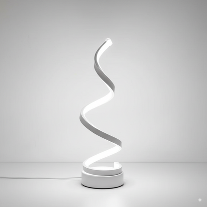 Modern Spiral LED Desk Lamp – Unique Curved Design Light for Living Room, Office & Study