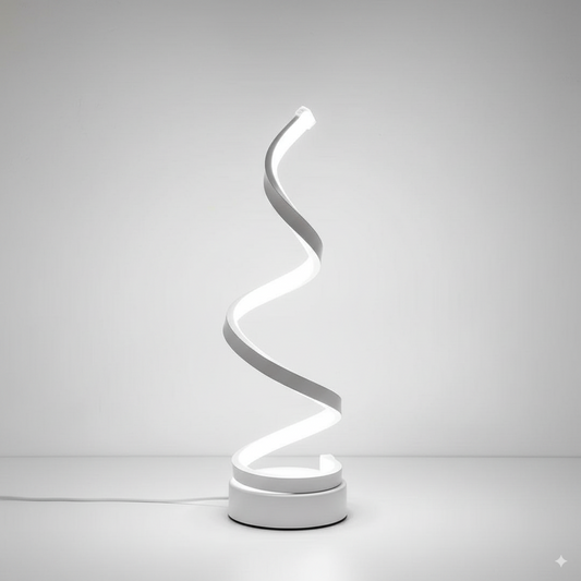 Modern Spiral LED Desk Lamp – Unique Curved Design Light for Living Room, Office & Study