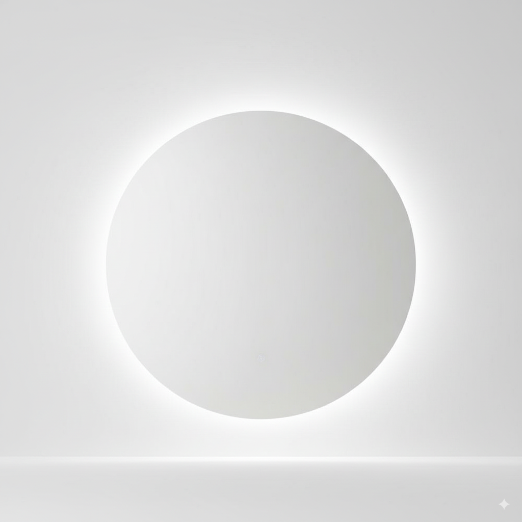 Wireless Round LED Mirror – Smart Illuminated Vanity Mirror with Touch Control for Makeup & Bathrooms