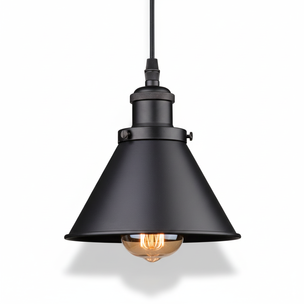 Vintage Industrial Loft Pendant Lamp – Classic E27 Hanging Fixture for Café, Kitchen or Living Room Accent Lighting