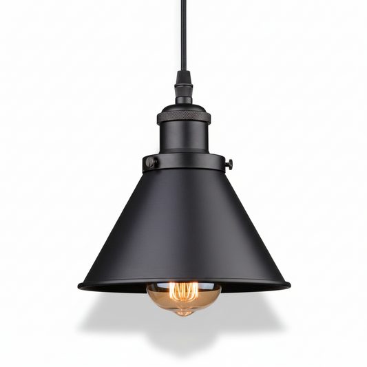 Vintage Industrial Loft Pendant Lamp – Classic E27 Hanging Fixture for Café, Kitchen or Living Room Accent Lighting