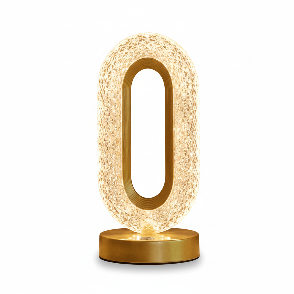 Crystal Wireless LED Table Lamp – Elegant Rechargeable Decorative Lamp for Home Decor