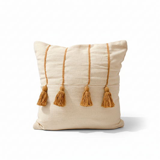 Decorative Pillow Cover with Pom-Poms – Cozy Cushion Case for Sofa, Couch & Modern Home Decor