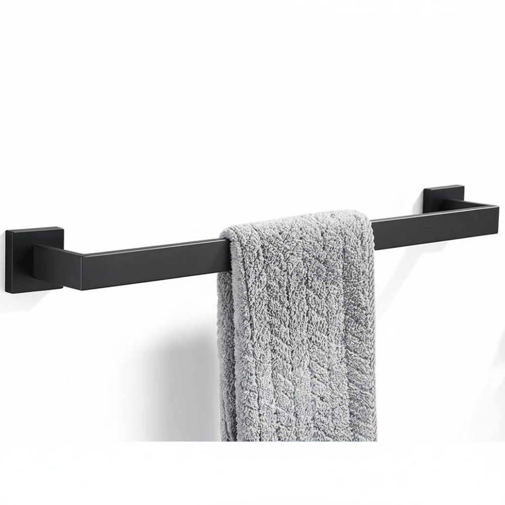 Black Matte Stainless Steel Bathroom Accessory Set – Modern Luxury Soap Dispenser & Organizer