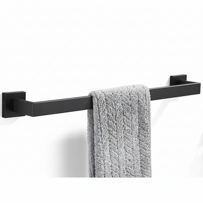 Black Matte Stainless Steel Bathroom Accessory Set – Modern Luxury Soap Dispenser & Organizer