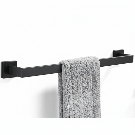 Black Matte Stainless Steel Bathroom Accessory Set – Modern Luxury Soap Dispenser & Organizer