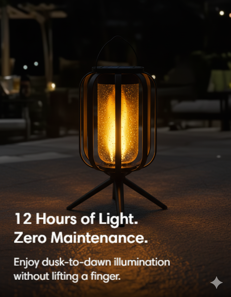FlameGlow | Always light, even without a power outlet or sunlight