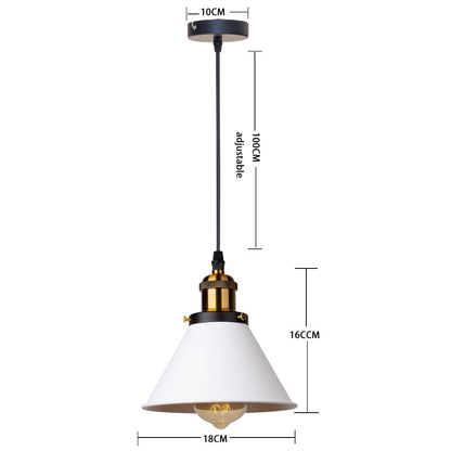 Vintage Industrial Loft Pendant Lamp – Classic E27 Hanging Fixture for Café, Kitchen or Living Room Accent Lighting