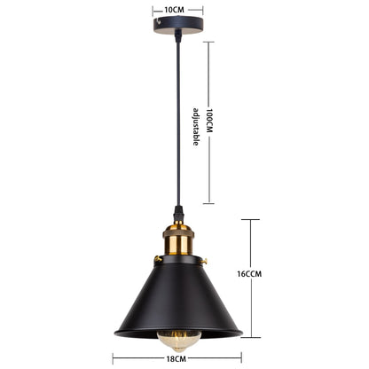 Vintage Industrial Loft Pendant Lamp – Classic E27 Hanging Fixture for Café, Kitchen or Living Room Accent Lighting