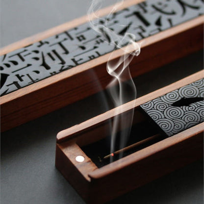 Wooden Incense Holder Box – Aromatherapy Stick Burner
