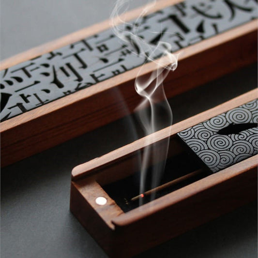 Wooden Incense Holder Box – Aromatherapy Stick Burner