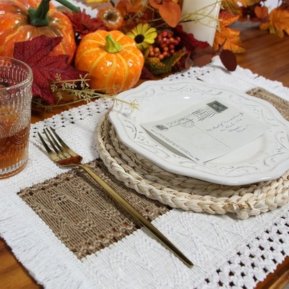 Boho Macramé Placemat Set (6 Pieces) – Handmade Rustic Dining Table Deco