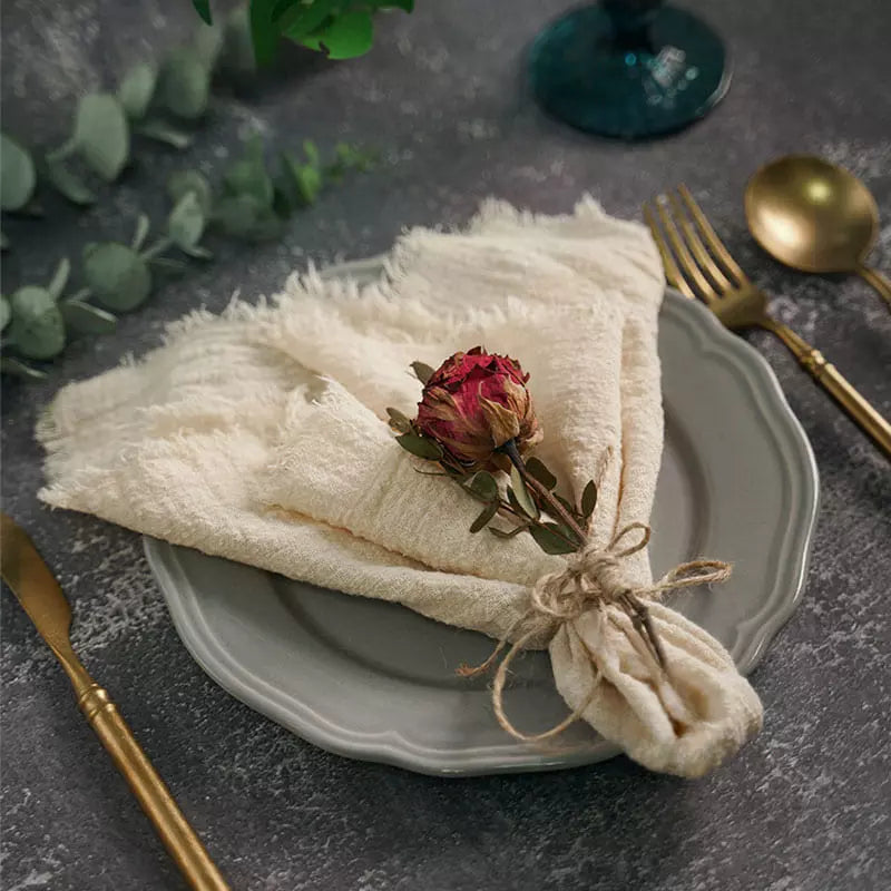 Rustic Cotton Cloth Napkin Set (20 Pieces) – Elegant Dining Table Essentials