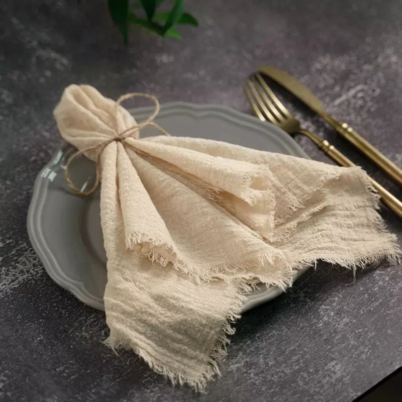 Rustic Cotton Cloth Napkin Set (20 Pieces) – Elegant Dining Table Essentials