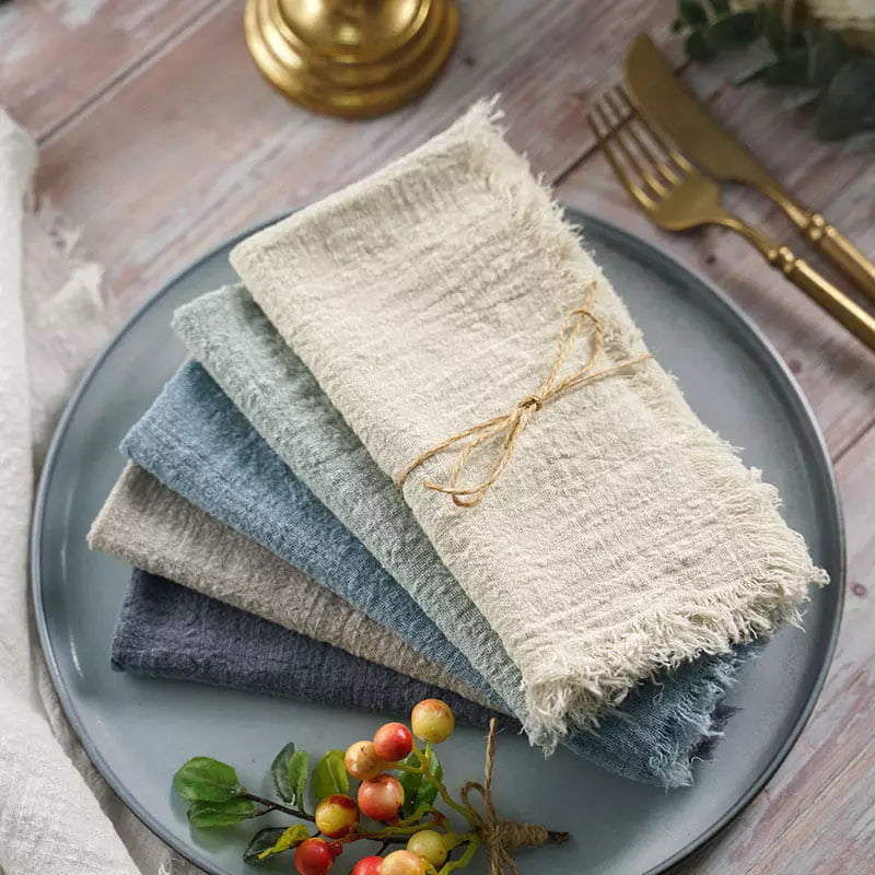 Rustic Cotton Cloth Napkin Set (20 Pieces) – Elegant Dining Table Essentials