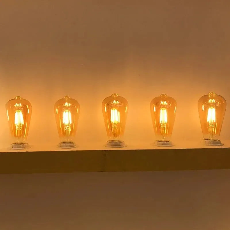 ST64 Vintage LED Bulb Kit (6-Pack) – Decorative E27 Filament Bulbs for Chandeliers & Lamps
