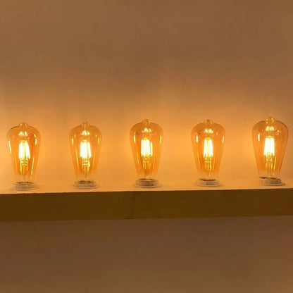 ST64 Vintage LED Bulb Kit (6-Pack) – Decorative E27 Filament Bulbs for Chandeliers & Lamps
